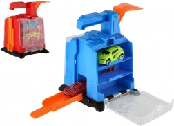 Plastová garáž s vystreľovacím mechanizmom a 2 autíčkami