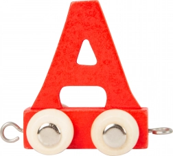 Small Foot drevený vagónik s písmenom A – farebná abeceda