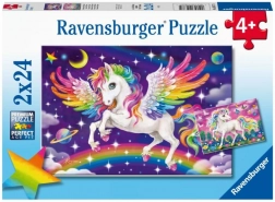 Puzzle Ravensburger – jednorožec a pegas 2×24 dielikov
