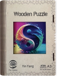Drevené puzzle Yin Yang