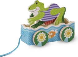 Drevená ťahacia hračka Žabie preteky