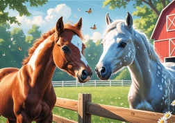 TREFL Puzzle Kone na lúke 200 dielikov