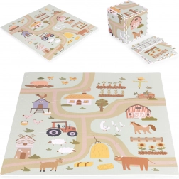 Veľká penová podložka EVA pre deti Farma 90,5x90,5 cm 21 ks ECOTOYS