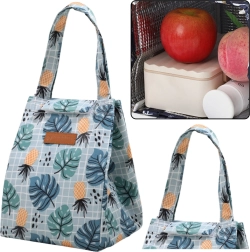 Izolačná termotaška Lunch Bag s motívom listov a ananásov 25cm