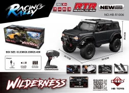 RC auto WILDERNESS 1:10, čierne, vodotesné, LED osvetlenie