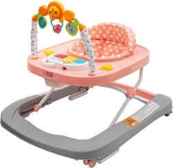 Detské chodítko so silikónovými kolieskami NEW BABY Forest Kingdom Pink