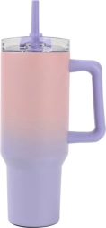 Veľký termo hrnček so slamkou – pastelový