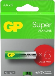 Alkalické batérie GP Super AA 6ks