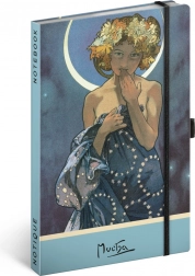 Zápisník Alfons Mucha – Luna, bodkovaný 13 × 21 cm