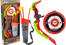 Luk so štítom + 3 šípy s prísavkou Zelený