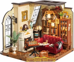 Rolife DIY 3D drevené puzzle obývacia izba s LED osvetlením