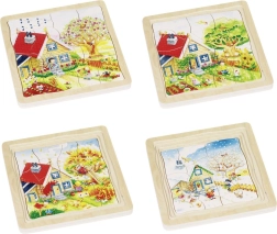 Vývojová drevená skladačka Ročné obdobia