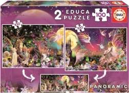 Puzzle Panorama Rozprávkové víly 2x100 dielikov
