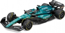 bburago 1:43 formula 1 aston martin amr23 #18 lance stroll – kovový model s vodičom v darčekovom boxe