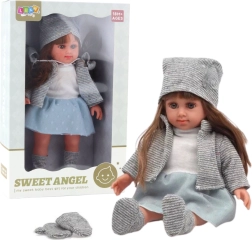 Bábika SWEET ANGEL v sivom oblečení 36,5 cm