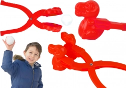 Výrabka snehových gúľ dinosaurus červený