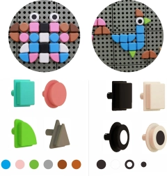 Masterkidz sada kolíkov v tvare geometrických tvarov 64 ks pre tabule STEM