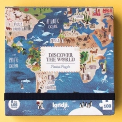 Londji vreckové puzzle Okolo sveta 100 dielikov