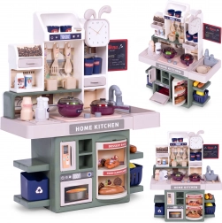 Detská kuchynka so zvukmi, LED svetlami, parným generátorom, 35 doplnkami
