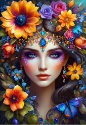 Puzzle Kvetinová žena 1000 dielikov