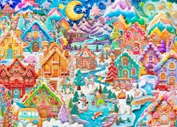 Puzzle Farebná noc v Cookietowne 1500 dielikov
