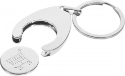 Kovová kľúčenka 2v1 so žetónom do nákupného vozíka