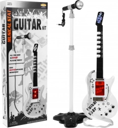 Elektrická gitara + mikrofón pre deti 6+ Zvuky hudobných nástrojov + svetlá