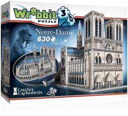 3D puzzle katedrála Notre‑Dame od WREBBIT, 830 dielikov