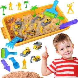 Woopie kinetický piesok – stavebný plac v kufríku, vozidlá 1 kg