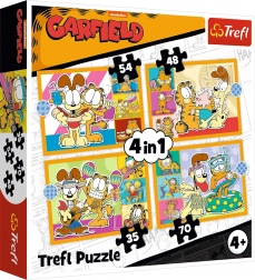 Puzzle TREFL Garfield miluje lasagne 4v1