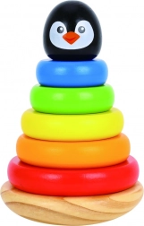 Drevená skladacia veža tučniak