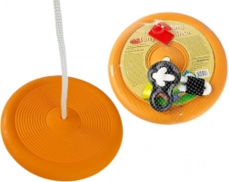 Okrúhla záhradná tanierová hojdačka pre deti, oranžová