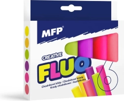 Chodníkové neónové kriedy, okrúhle, 6 ks, mix farieb