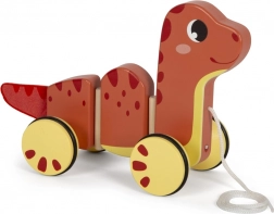 Malý drevený ťahací dinosaurus