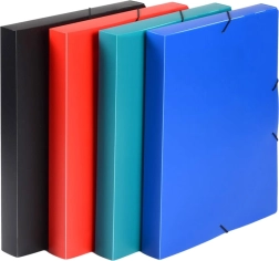 Archivačný box A4 s gumičkou, zelený (PP, chrbát 3 cm)