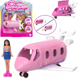 mattel mini barbie land – bábika pilotka s lietadlom