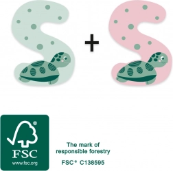 malé drevené písmeno S so želvou