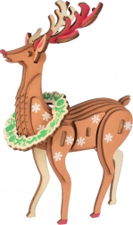 drevené 3D puzzle vianočný sob