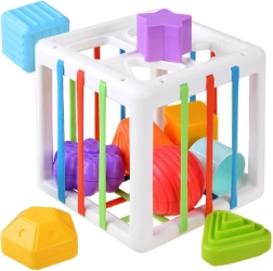 Vkladacia kocka pre najmenších s pružnými páskami