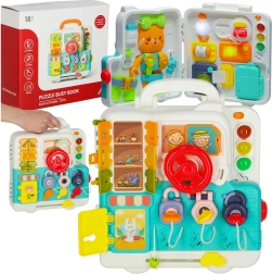 Montessori zmyslová manipulačná tabuľa s medvedíkom