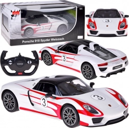 Rastar RC auto PORSCHE 918 Spyder Weissach 1:14 s osvetlením – biela