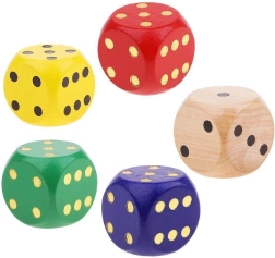 Drevená hracia kocka extra veľkosti (mix farieb)