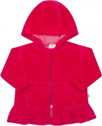 Semišová mikina s kapucňou NEW BABY tmavoružová