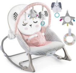 Lehátko a hojdačka s vibráciami NUKIDO – ružové