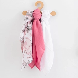 Mušelínové plienky 60 × 80 cm, sada 3 ks pre dievčatá NEW BABY