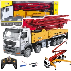 Diaľkovo ovládaná stavebná miešačka s čerpadlom HUINA 1:18 kovová