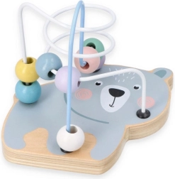 Drevené bludisko s korálkami v tvare medveďa