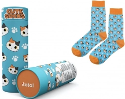 Bavlnené ponožky s modrou mačičkou