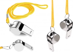 Kovová píšťalka na šnúrke