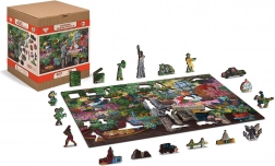 drevené obojstranné puzzle kvetinárstvo 2v1, 400 dielikov – WOODEN CITY